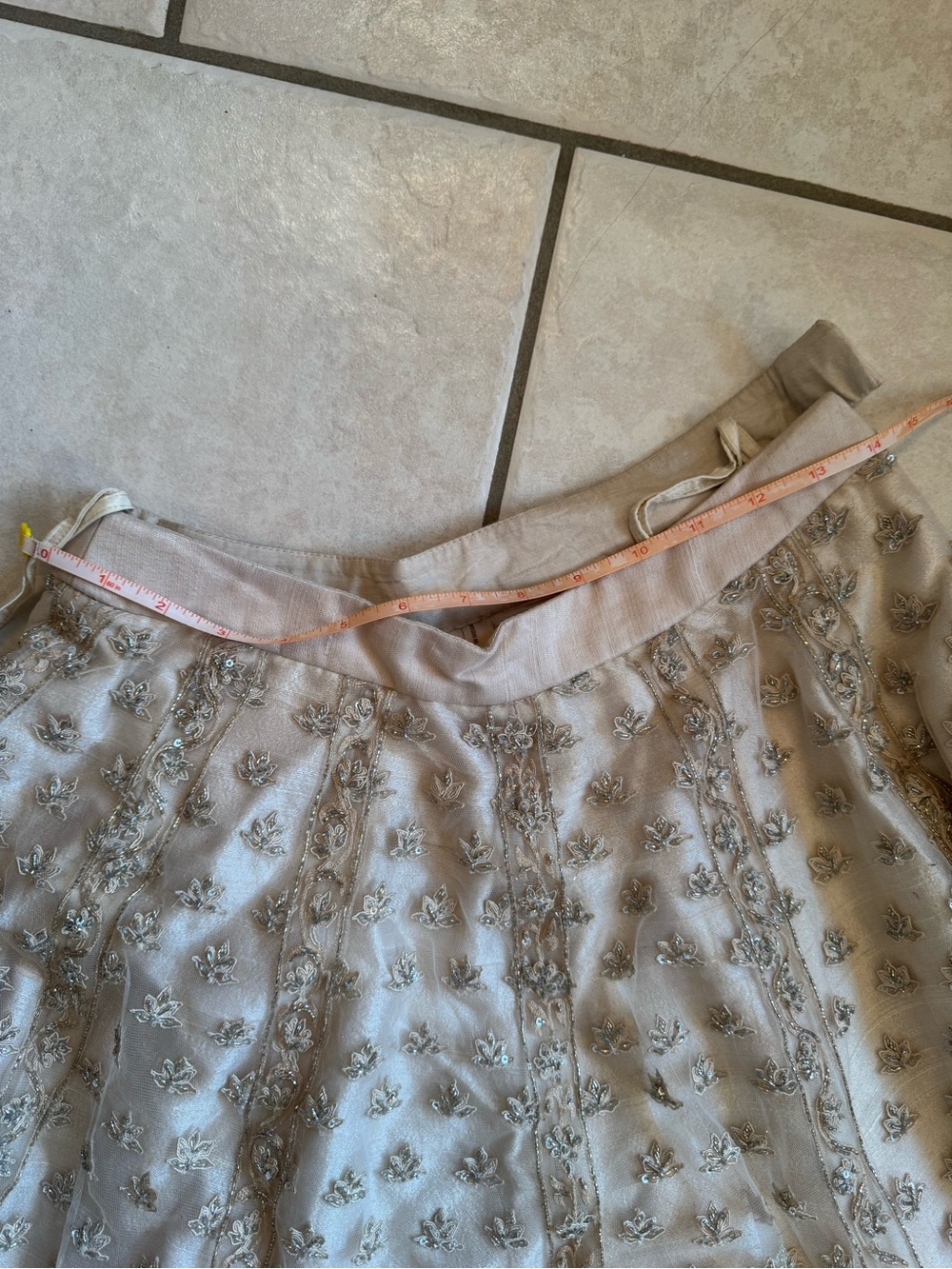 Gold/Cream Ridhi Mehra Lehenga with Deep V Bodice - Picture 11 of 16